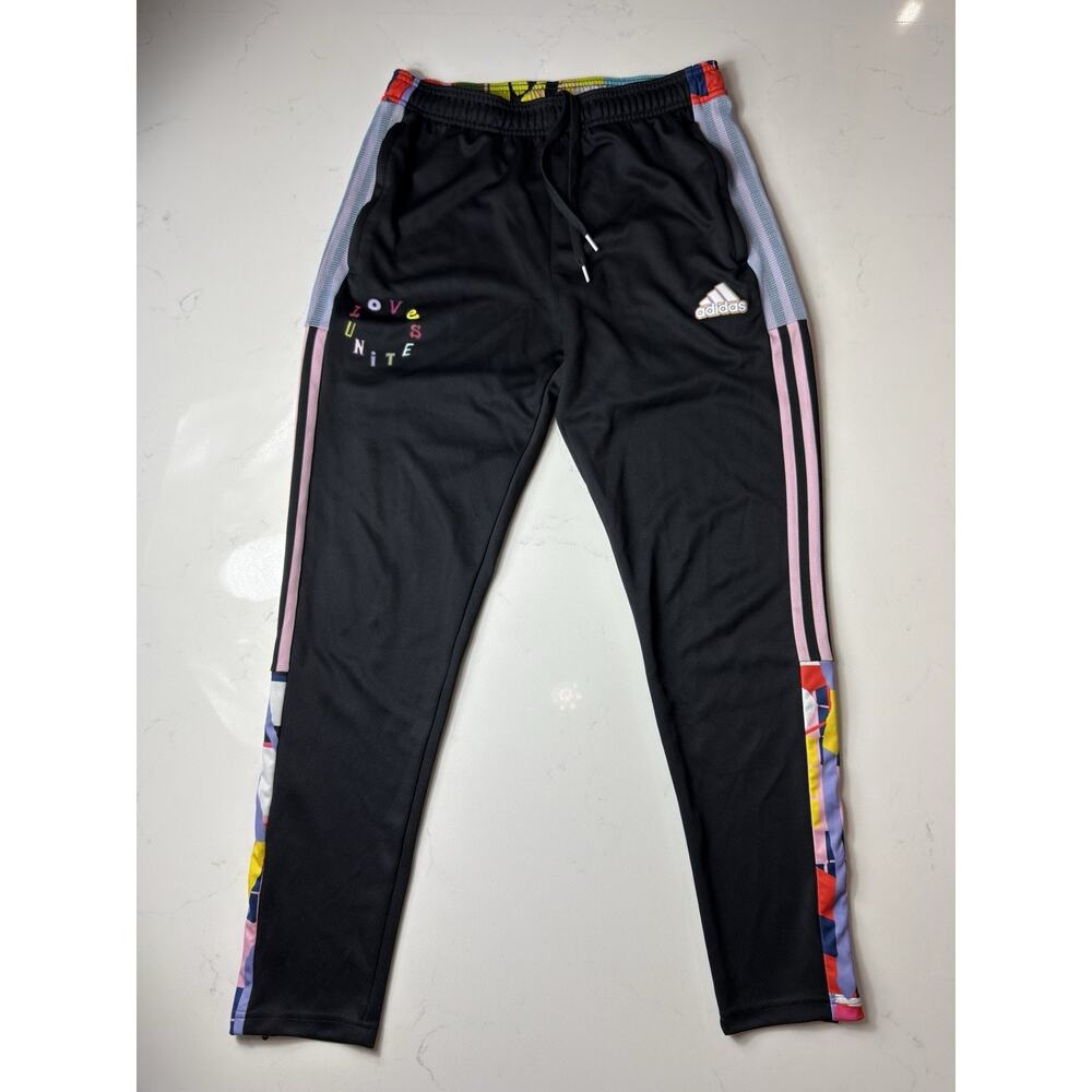Adidas Love Unites Tiro Black Track Pants Women’s Medium Pride Primegreen
